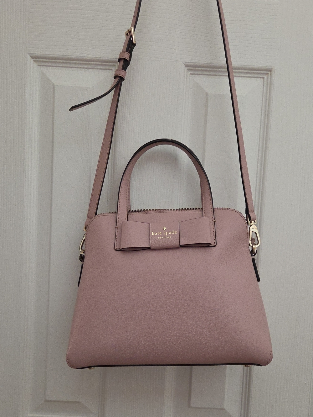 kate spade Dusty Rose Bow Satchel with Crossbody Strap